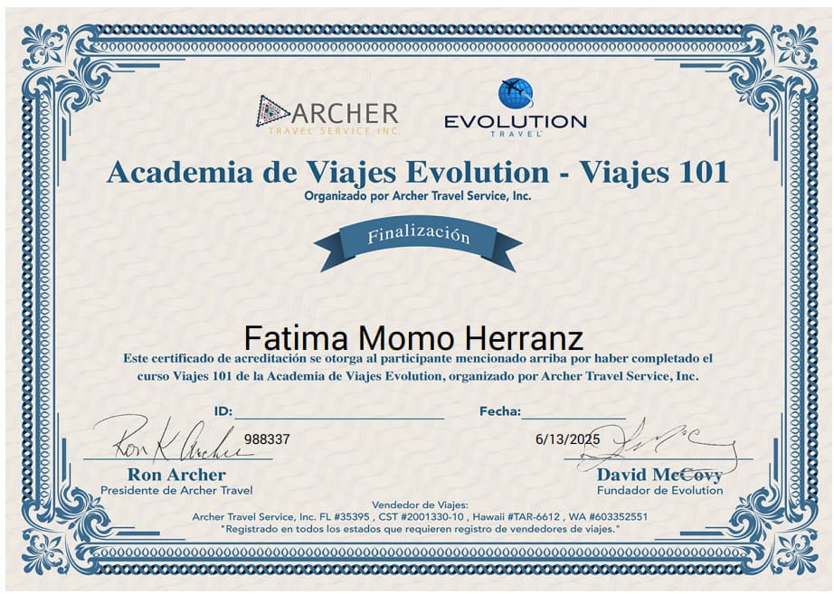 Agente de viajes Evolution- Travel Archer