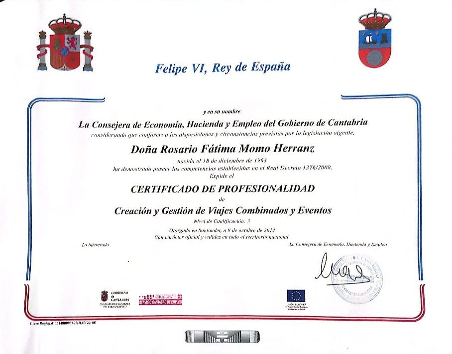 Certificado de profesionalidad- Creación y gestión de viajes combinados y eventos